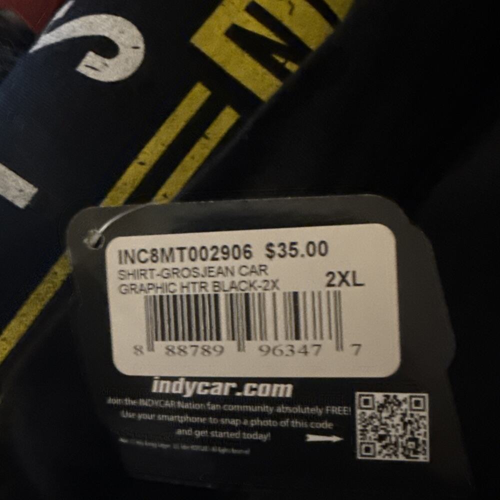 Indycar Romain Grosjean Car T Shirt Graphic Size 2XL Tee Short Sleeve New Black - Picture 5 of 5